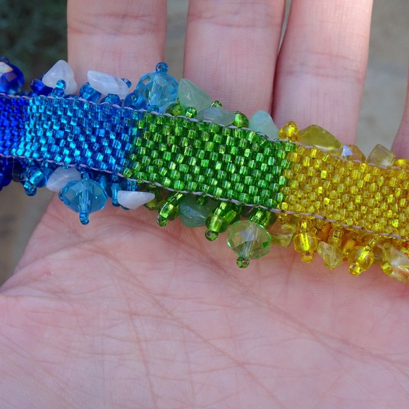 Rainbow Crystal Beaded Colorful Pride Magnetic Closure Statement Bracelet :) - Picture 8 of 10